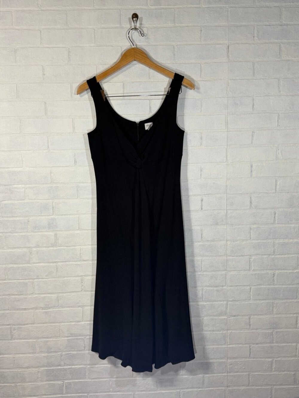 Armani Collezioni Italian Made Black Sleeveless Dress w/ Draping